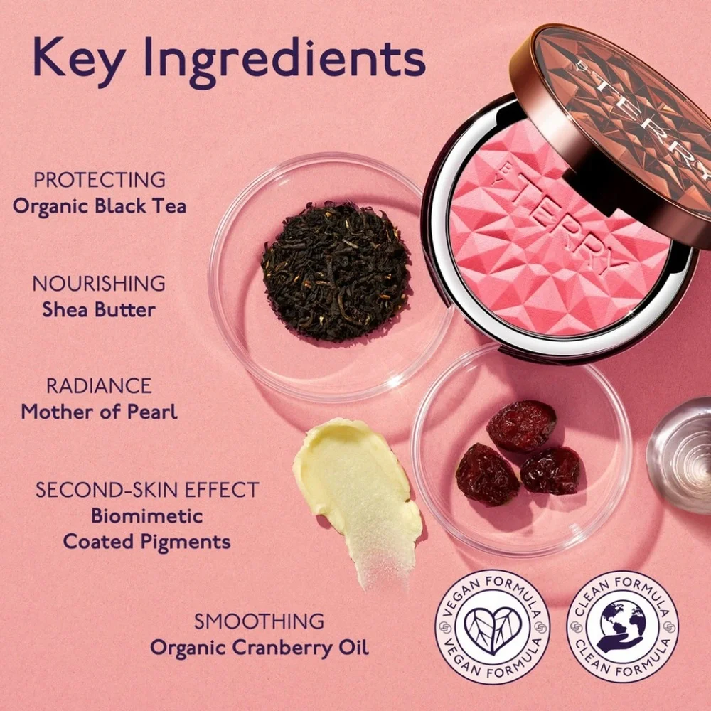 By Terry Tea to Tan Hydrating Healthy Glow Powder Blush in Shade Rosy Romance